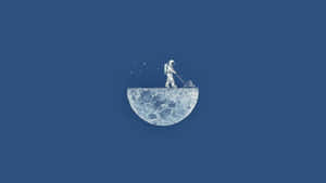 Witty Astronaut Contemplating On The Moon Wallpaper