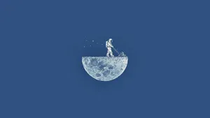 Witty Astronaut Contemplating On The Moon Wallpaper