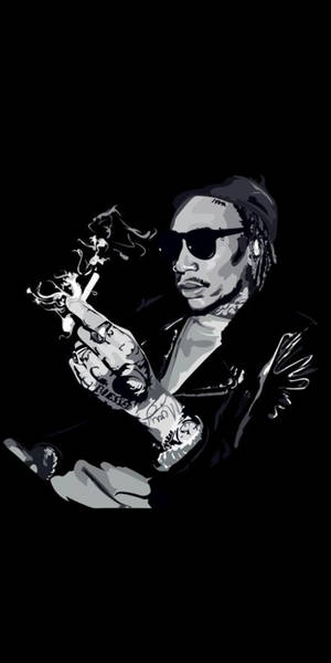 Wiz Khalifa Illustrated Wallpaper