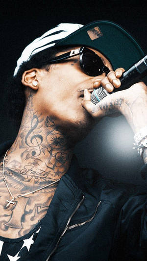 Wiz Khalifa Mic On Mouth Wallpaper