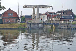 Woerden Drawbridge Over Waterway Wallpaper
