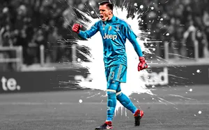 Wojciech Szczesny Celebrating A Victory With Juventus Wallpaper