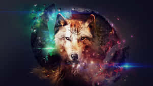 Wolf Amid A Raging Wildfire Wallpaper