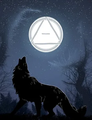 Wolf Howlingat Moon Silhouette Wallpaper