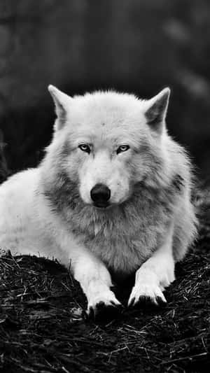 Wolf Iphone White Black Ground Wallpaper