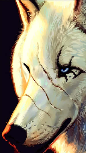 Wolf Iphone White Scratches Eye Wallpaper