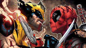 Wolverine_and_ Deadpool_ Faceoff Wallpaper