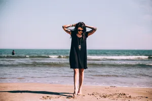 Woman Beach Tattoo Wallpaper