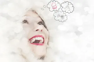 Woman Being Considerate Of Her Thoughts Wallpaper