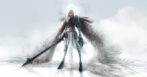 Woman Creating A Beautiful Snow Angel Wallpaper