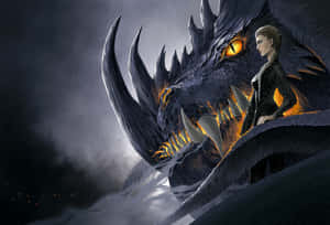 Woman Dragon Duo Fantasy Artwork Wallpaper