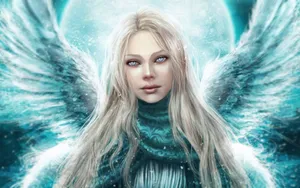 Woman Lying On Snow, Creating A Snow Angel Wallpaper