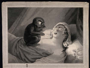 Woman Perturbed By Sleep Paralysis Wallpaper