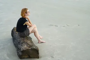 Woman Who Thinks Deep And Considerate Wallpaper