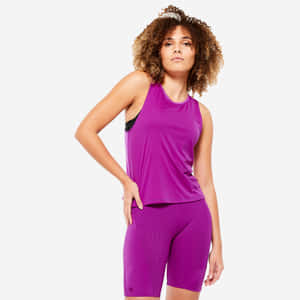 Womanin Purple Athletic Wear Wallpaper