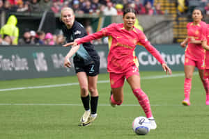 Women Soccer Match Action Wallpaper