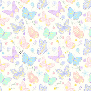 Wonderful Pastel Butterflies And Flowers Wallpaper