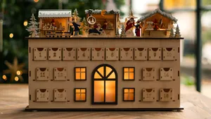 Wooden Advent Calendar House Wallpaper
