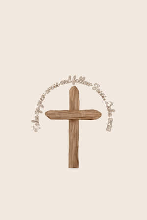 Wooden Cross Christian Quote Luke923 Wallpaper
