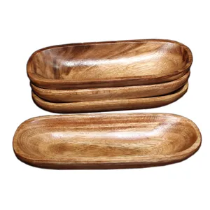 Wooden Oval Food Trays Wallpaper