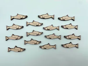 Wooden Sockeye Salmon Cutouts Wallpaper