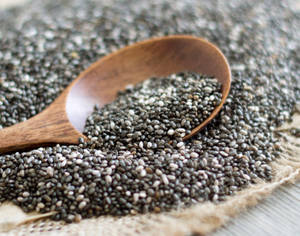 Wooden Spoon With Chia Seeds Wallpaper