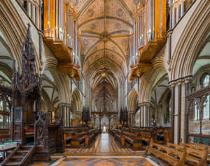 Worcester Cathedral Interior View Wallpaper