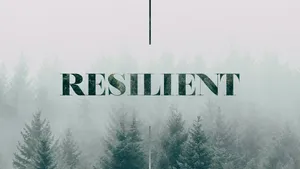 Word Resilient Against A Foggy Sky Wallpaper