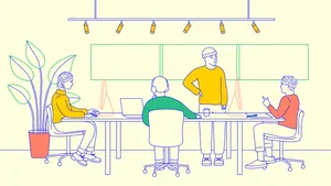 Working Cartoon Illustration Wallpaper