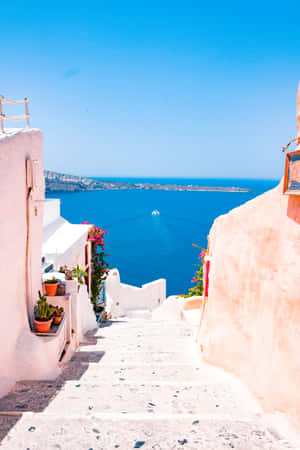 World Travel In Santorini Wallpaper