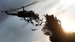 World War Z 4k Helicopter Zombies Wallpaper