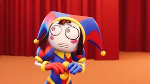 Worried Clown Performance Stage Wallpaper