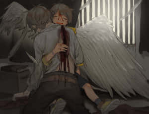 Wounded_ Angel_ Embrace Wallpaper