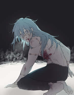 Wounded Anime Character Night Scene Wallpaper