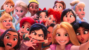 Wreck-it Ralph Vanellope Meets Princesses Wallpaper