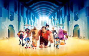 Wreck It Ralphand Friends Hallway Wallpaper