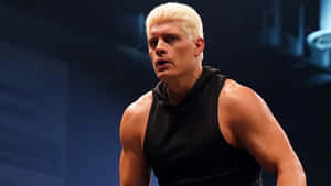 Wrestler Cody Rhodes In Black Wrestling Suit Wallpaper