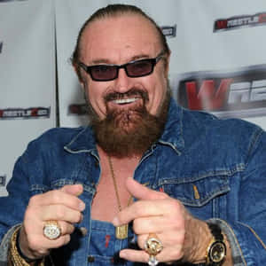 Wrestler Hillbilly Jim In Denim Jacket Wallpaper