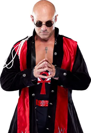 Wrestlerin Blackand Red Attire Wallpaper