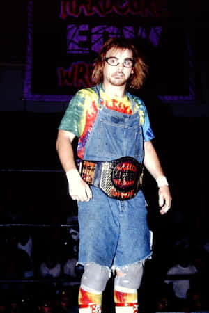 Wrestlerwith Championship Belt Wallpaper