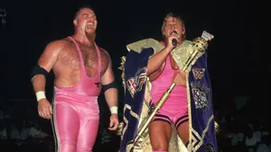 Wrestling Icon Jim Neidhart Showcasing Power In King Of The Ring Wallpaper