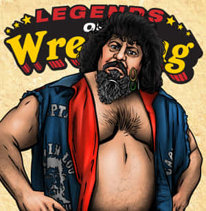 Wrestling_ Legend_ Cartoon_ Portrait Wallpaper