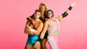 Wrestling_ Trio_ Pink_ Background Wallpaper