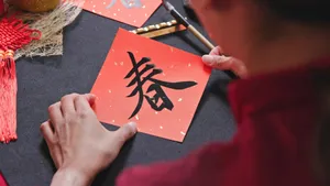 Writing Spring Couplets Calligraphy Wallpaper