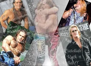 Wwe Legend Shawn Michaels In Various Wrestling Poses. Wallpaper