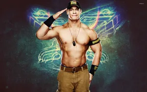Wwe Superstar John Cena Salute Pose Wallpaper