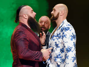 Wwe Wrestlers Braun Strowman And Tyson Fury Wallpaper