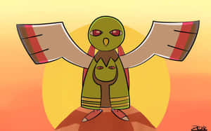 Xatu In Front Of The Setting Sun Wallpaper