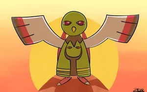 Xatu In Front Of The Setting Sun Wallpaper