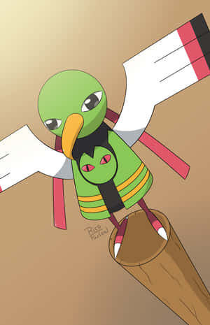 Xatu Standing On A Wooden Pole Wallpaper